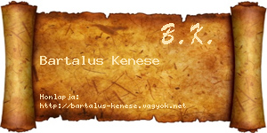 Bartalus Kenese névjegykártya